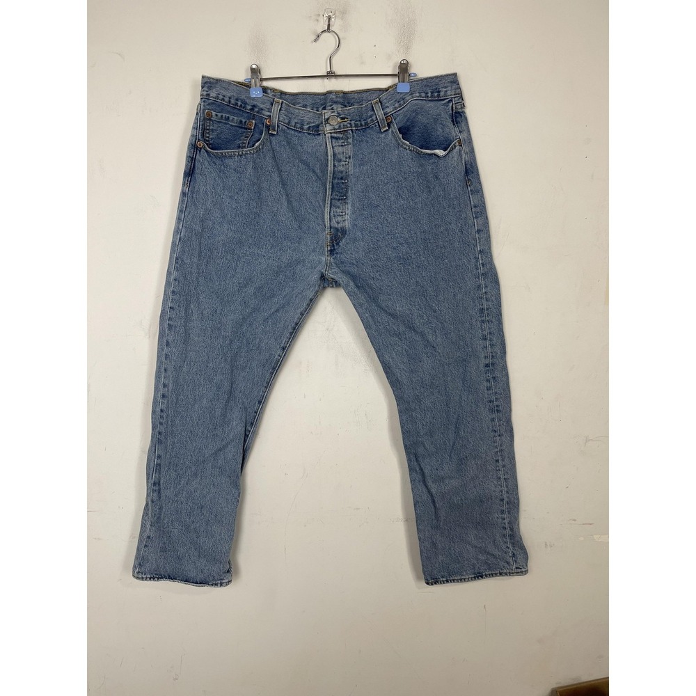 Levis 501 Mens Original Fit Button Fly Straight Leg Jeans Blue 40x29